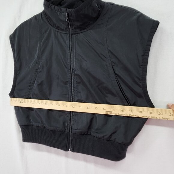 Alo Yoga Black In Motion Fleece-Lined Zip Cropped Vest Size Medium Women’s - Picture 5 of 10